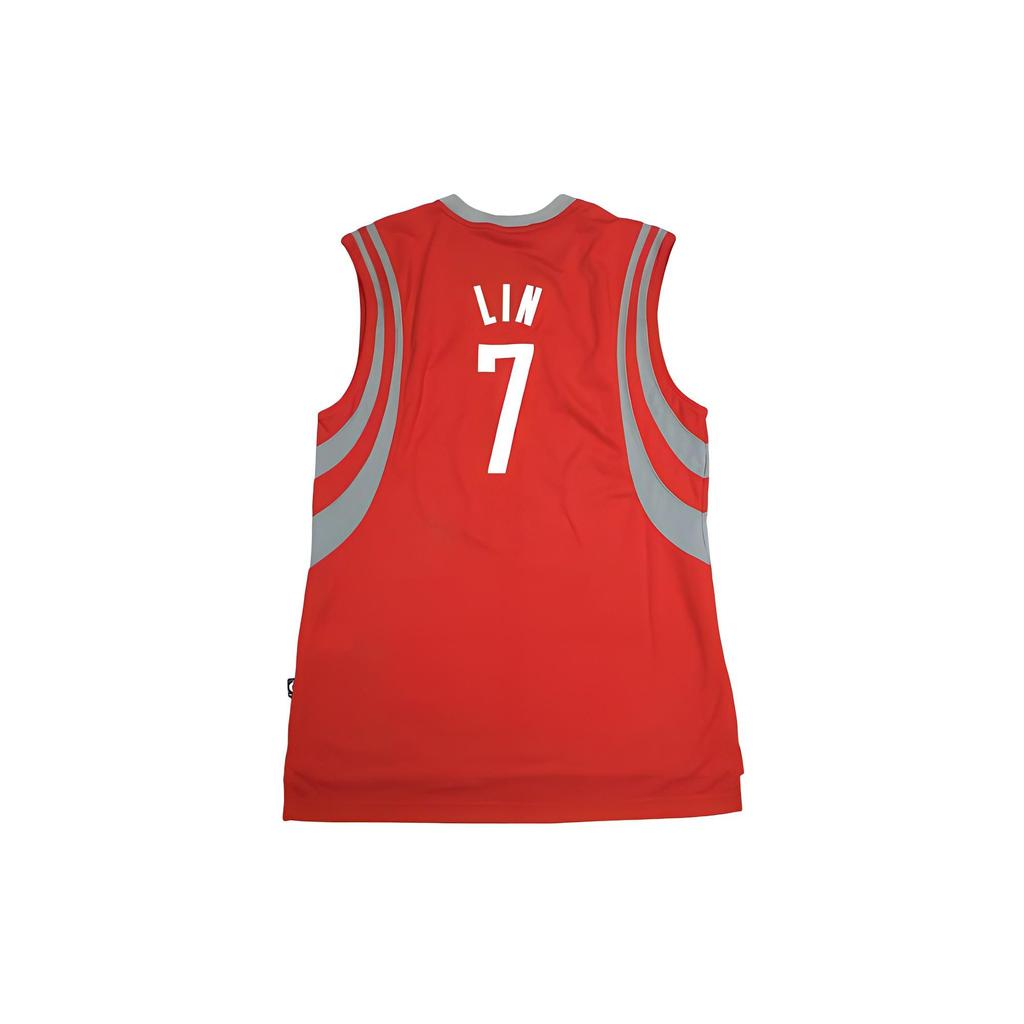 Adidas Letter Print Basketball Jersey SW Fan Edition Houston Rockets Jeremy Lin 7 Men Jerseys Red L84576