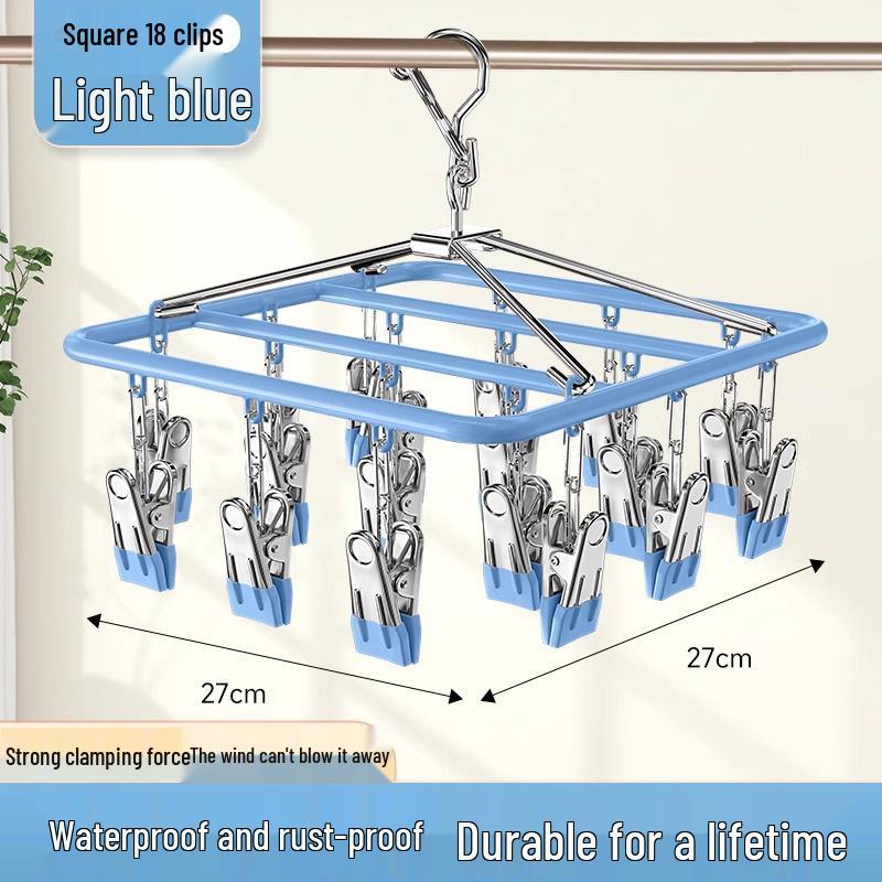 Aluminum Alloy Multi-Clip Drying Rack for Socks and Underwear