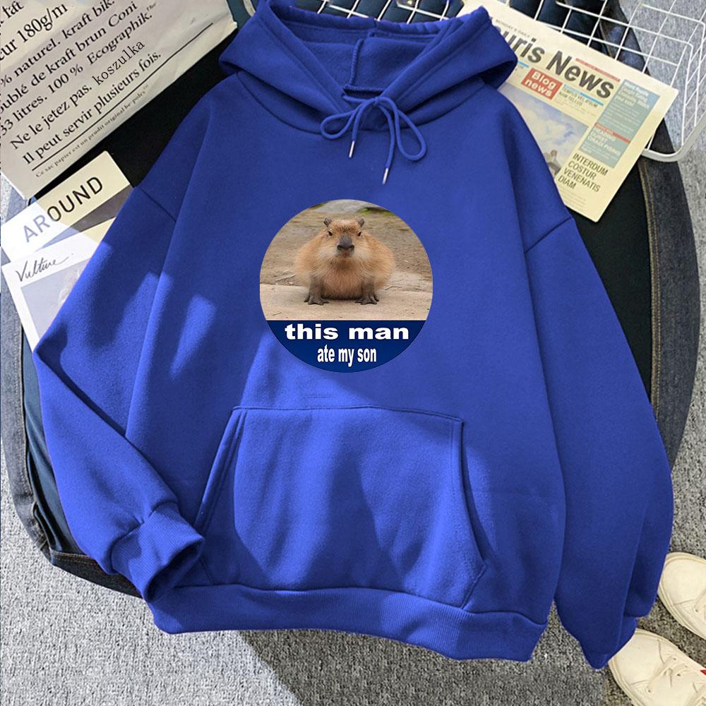Capybara Cartoon Hoodie Graphic Printing kawaii Sweatshirt Long Sleeve Comfortable Clothing Pullovers  Soft Cute