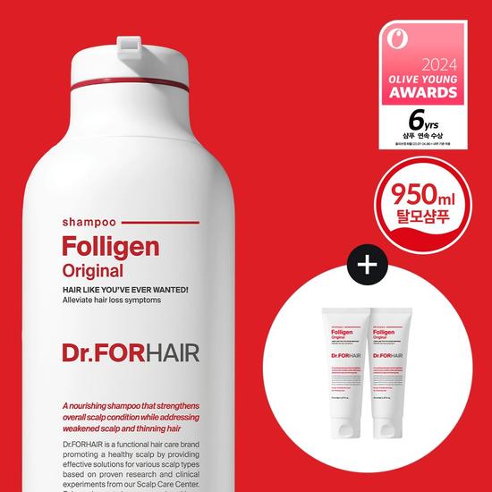 DR.FORHAIR Folligen Shampoo 750ml + 200ml Special / Scalp Care Hair Loss Relief Shampoo