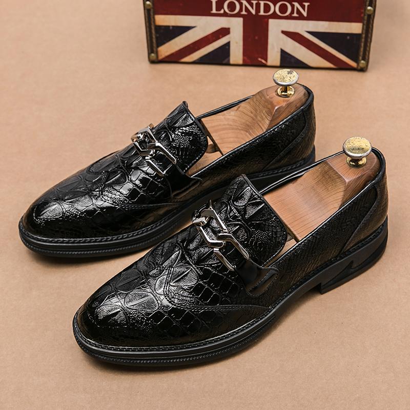 Luxury Designer Brand Business Office Mens Casual Driving Black Loafers Formal British Wedding Dress Shoes Footwear Flats Men