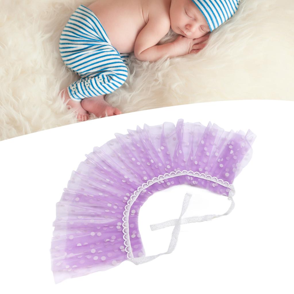 Baby Photography Mesh Skirt Soft Cute Newborn Photo Prop Princess Dress with Crown for Toddler Girls