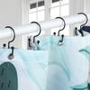 Shower Curtain Hooks Durable Hooks Design Non Slip Rust Proof Hook for Curtain Rods Home Accessories Bathroom Organizer 12PCS