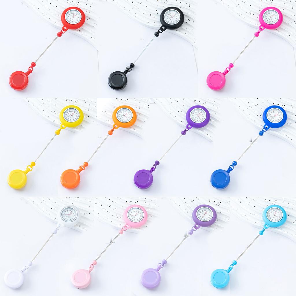 Korálkový držák na odznak s klipem na opasek zatahovací naviják na odznak se svítícími hodinkami pro sestru, lékaře, studenta, učitele