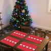 1pc or 4/6pcs Heart-Shaped Placemats - Red & Heart Pattern with Deer & Snowflake Design, Heat-Resistant Polyester Table Mats for Valentine'S Day