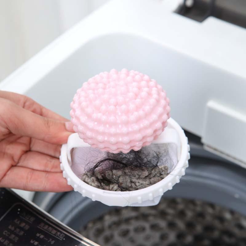 Permanent Polystyrene Polyester Washing Machine Filter Net Bag Traps Floating Debris Hair Fibers