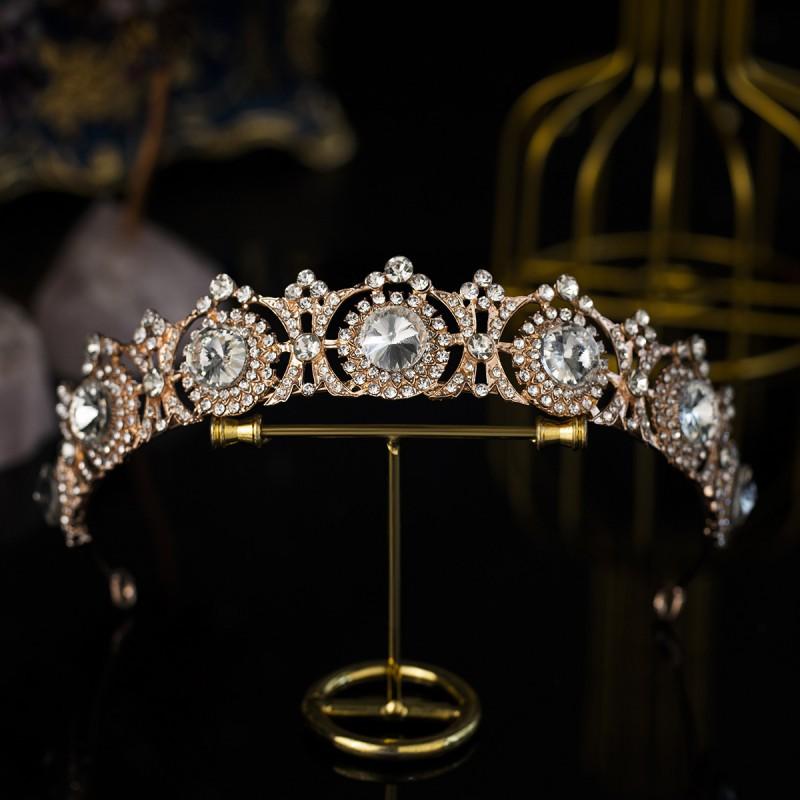 

Alloy Diamond-encrusted Sun Flower Crown Women Retro Wedding Ornaments Party Headwear Bride