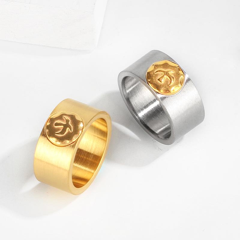 Tide Replica Retro Ethnic Flying Eagle Rings - Titanium Steel Unisex Couple Rings for Index Finger - Japanese and Korean Style