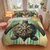 Set Copripiumino con Disegno di Tartarughe 3 Pezzi - Include 1 Copripiumino e 2 Federe, Senza Imbottitura, Arredamento per la Casa Stagione Unica yy251111034