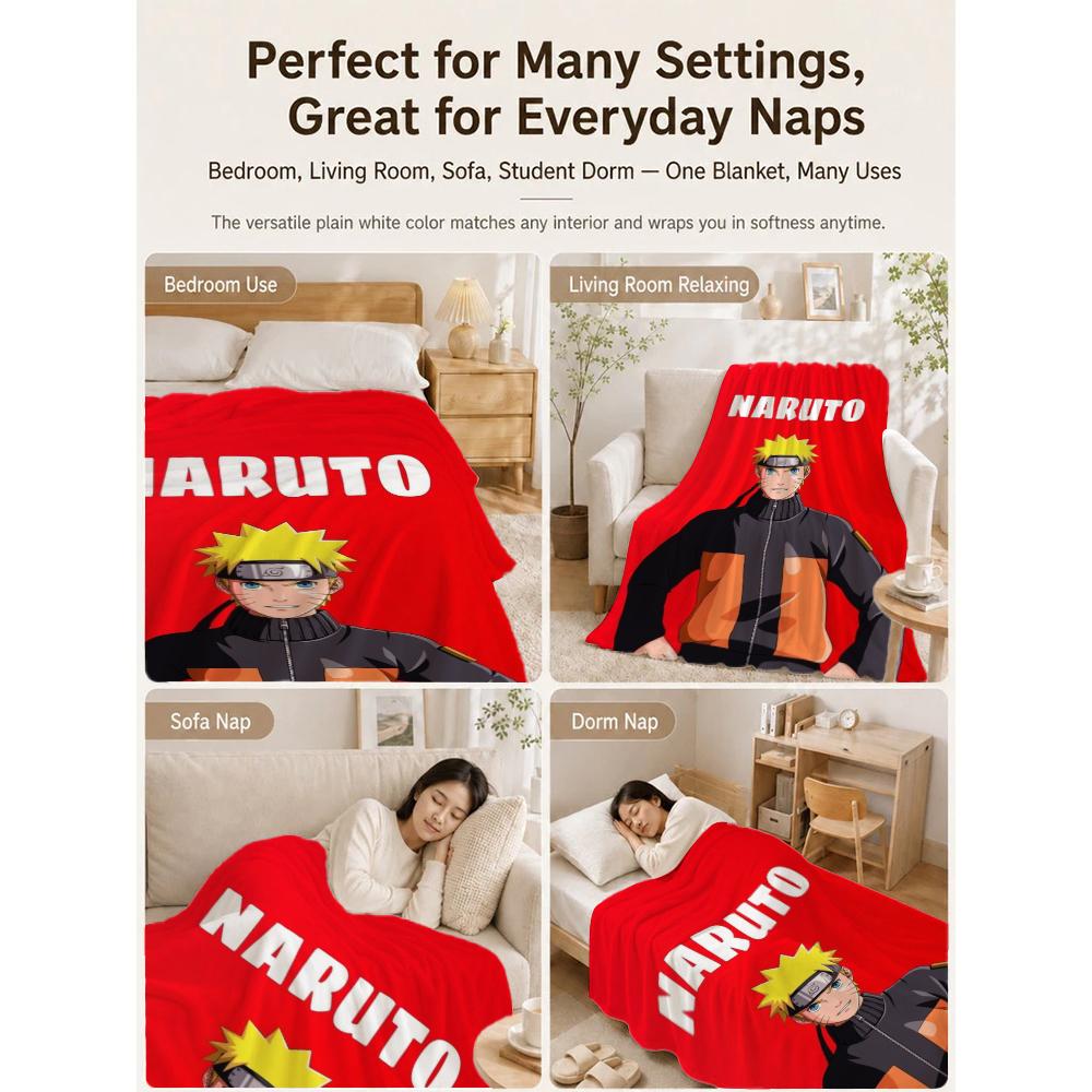 Naruto'S Ninja Way Anime Cartoon Flannel Blanket Skinfriendly Warm Fleece Blanket For Living Room Air Conditioner Room Home Party Decor Christmas Gift