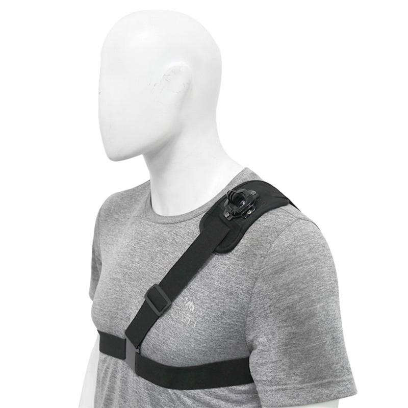 Universal Chest Mount Shoulder Strap Adapter Offering 360 Degree Rotation For Various Sports Camera Models