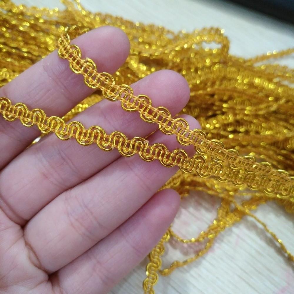 Dual Line Wave Lace Ribbon Gold Silver Color Dress Costume Accessory Wedding Party