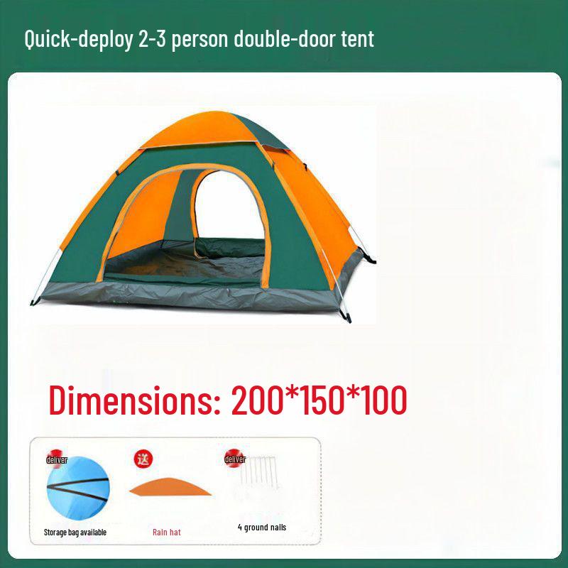 Fully Automatic Windproof 3-4 Person Camping Tent, Sun-Protected & Ultra-Lightweight