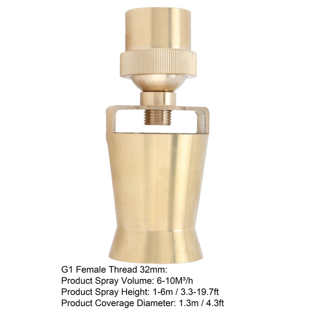 Brass Ice Tower Cedar Water Fountain Nozzle Spray Head Pond Sprinkler