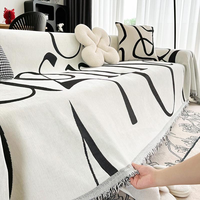 Полотенце для дивана из шенилла с забавными надписями — фото 3