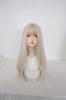 RyuuCos Long Long Gold Small Heat School Cultural Festival Women's Wig, Hair, Straight, Wig, Platinum, Face, Natural, Cosplay, Resistant, Disguise,