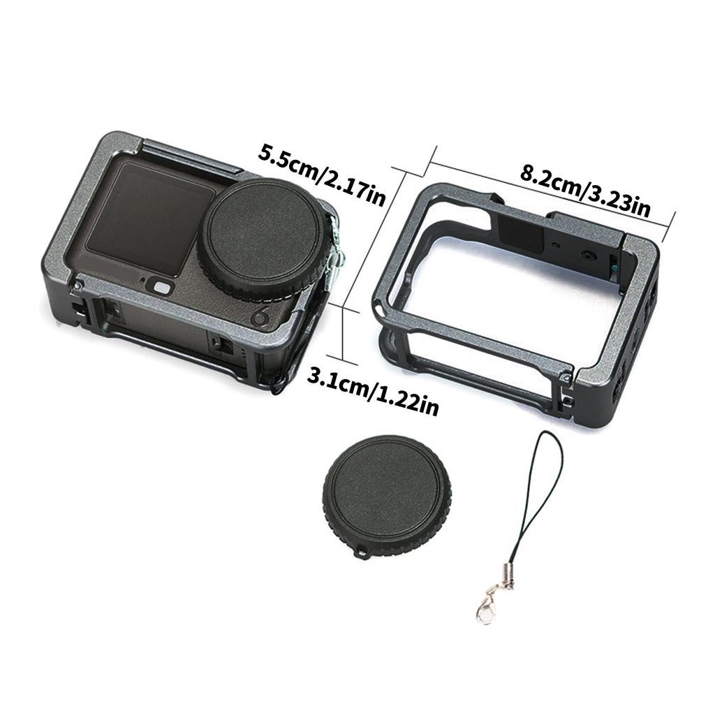 Durability Aluminum Frame for Action 6 Camera with AntiLoss Strap and Lens Cover for Outdoor Sports,Travel Video Shoot