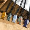 Natural crystal pendant, pink crystal, Dongling, woven fish brand necklace, jewelry