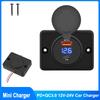 Quick Charge PD30W+QC3.0 12V/24V Fast Charge Outlet Power Adapter with Sliding Cap 12-24V Car USB Port Charger for Car Bus RV