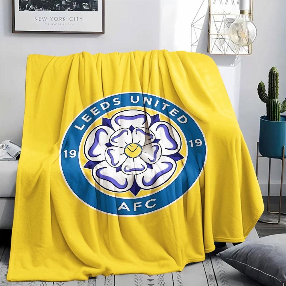 1PC Leeds United Football Club Patterned Flannel Blanket Suitable For All Seasons for Home Decor Warmth and Comfort Gifts Holiday Present