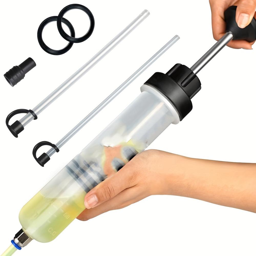 Manual Oil Change Injector with Hose - 7 Oz/0.21 Quart (200 Ml) Automotive Fluid Extraction Pump for Cars, Trucks, SUVs
