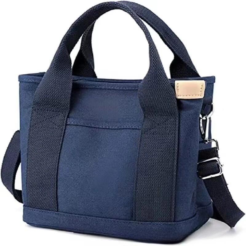Canvas Tote Bag For Women With Zipper Pocket Casual Street Fashion Daily Use