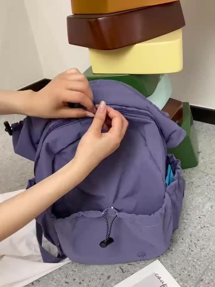 Jielangshi 2025 Женский модный универсальный нейлоновый рюкзак - Повседневный, простой, водостойкий Pale Gray