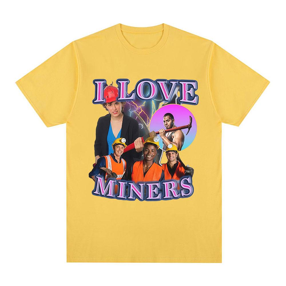 I Love Miners T-Shirt Funny Mining Enthusiast Humor Graphic Short Sleeves T-shirts Men's Women Cotton Casual Summer T Shirts Top