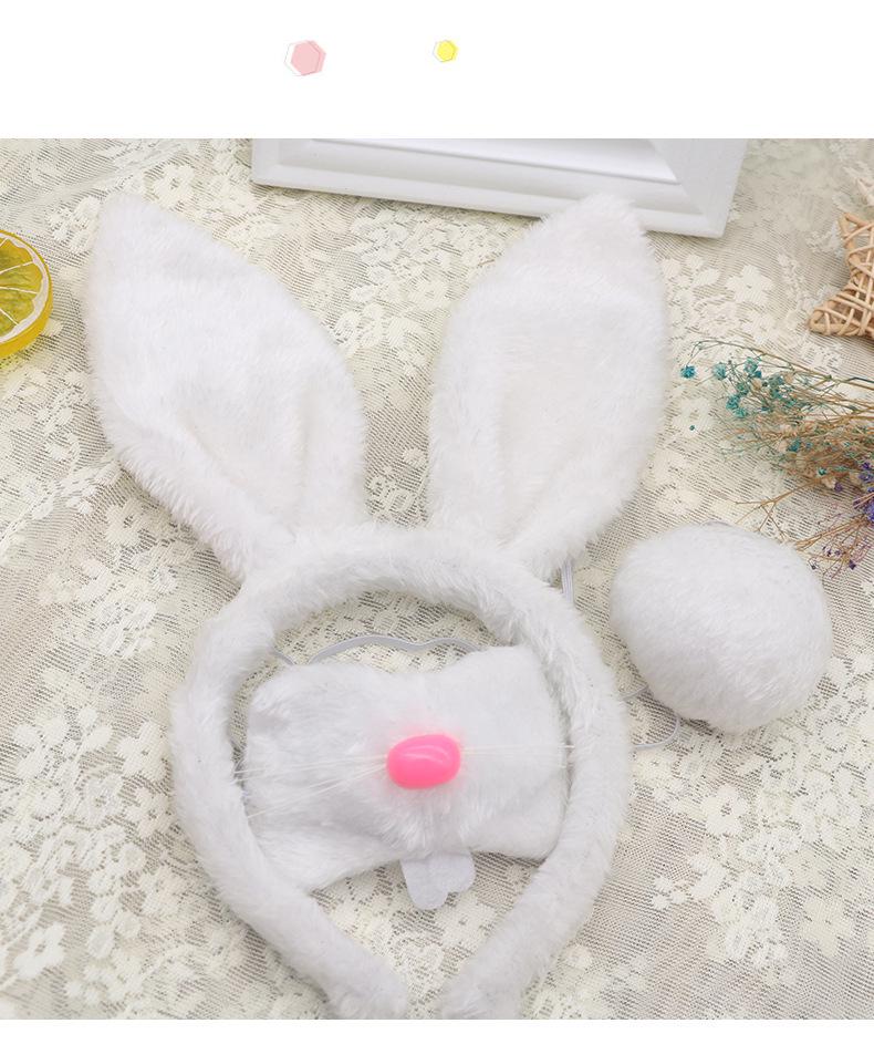 Plush Bunny Ears Headband for Easter & Halloween - Kids & Adults Party Costume.
