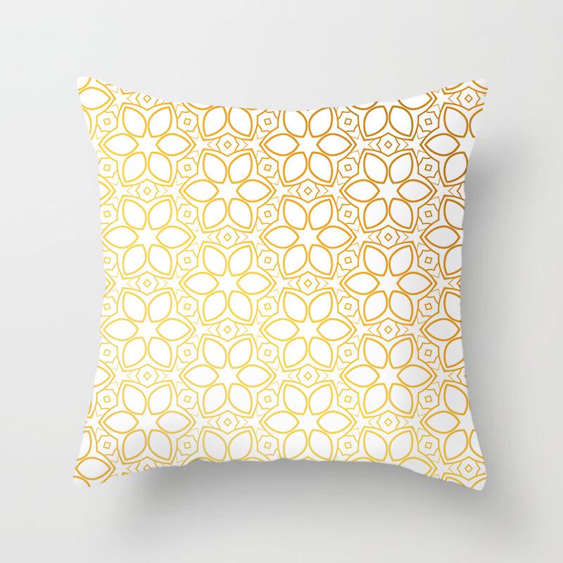 Ins Nordic Style Home Soft Decoration Gold Sofa Pillowcase Digital Printing Office Cushion Cover Pillowcase
