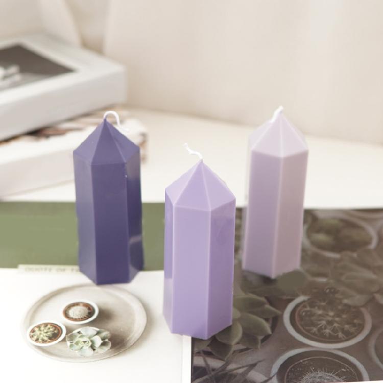Clear Acrylics Candle Molds Hexagonal Column Candle Mould for Church Candlelight Dinner Christmas Decoration