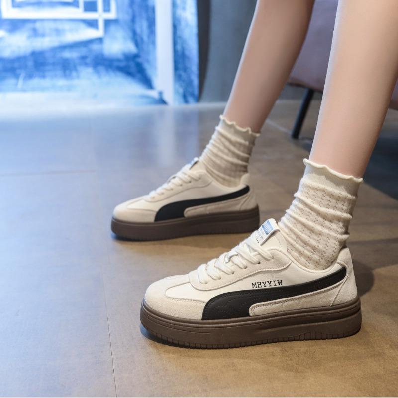 

Platform white shoes women s shoes women s autumn new muffin versatile casual sports board shoes 40 бежевый