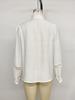European & American Literary Style Lace Patchwork Stand Collar Long Sleeve White Shirt for Women - Spring/Autumn 2025 Collection