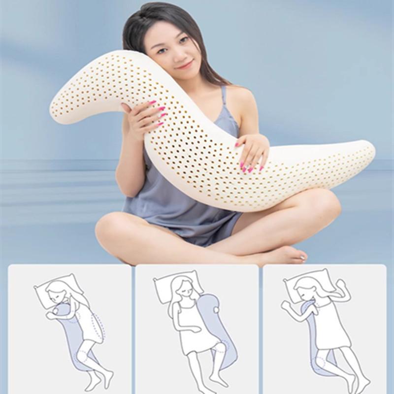 Boyfriend S-shaped Thailand Original Natural Latex Safety Pillow Memory Foam Pregnant Side Sleeping Leg Pillow Massage Pillows