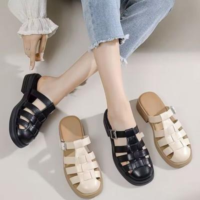 Sandalias de Moda para Mujer Verano Mujer Calado Romanas Zapatillas 2024 Nuevas Gladiador Playa Planas Damas Suela Gruesa Calzado Zapatos De Mujer