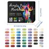 Dual-Ended Two-Color Acrylic Markers Set - 72 Colors for Kids' Painting & Doodling