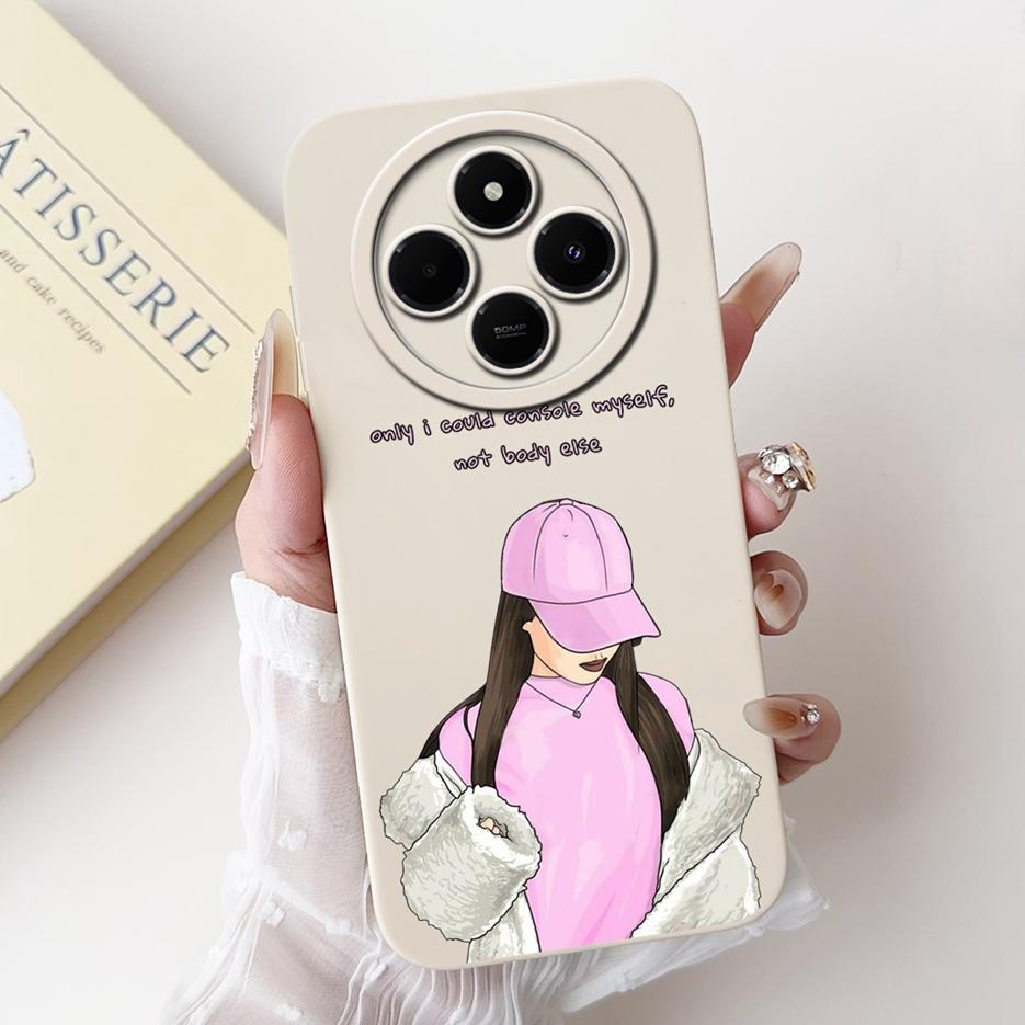 Für Xiaomi Redmi 14C Hülle Stylische Sonnenblume Hübsche Mädchen Rückabdeckung Weiche TPU Handyhülle Für Xiaomi Poco C75 C 75 Redmi14C Fundas