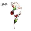 Colorful Yard Stakes Planter Insert Stake, Double-Sided, Flower Pot Decor Metal Garden Decorative Insect Animal Stake for Plant Pots Bed Decoration