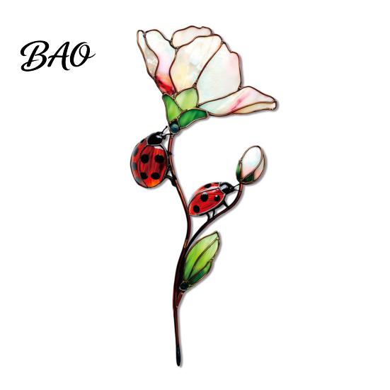 Colorful Yard Stakes Planter Insert Stake, Double-Sided, Flower Pot Decor Metal Garden Decorative Insect Animal Stake for Plant Pots Bed Decoration
