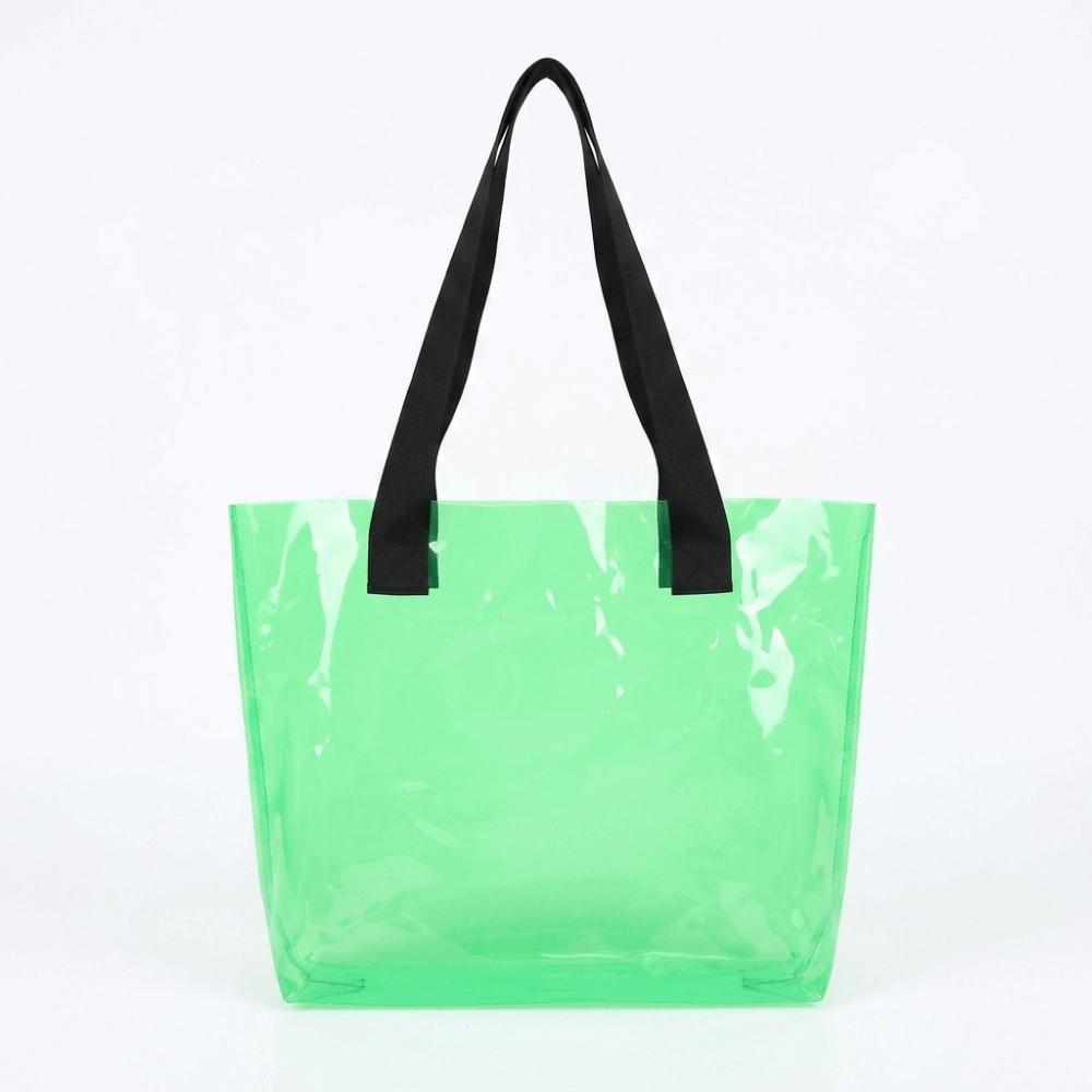 Nuova Borsa Trasparente in PVC Riutilizzabile Borsa a Spalla Solida Borsa Tote Colore Gelatina Viaggio all'Aperto