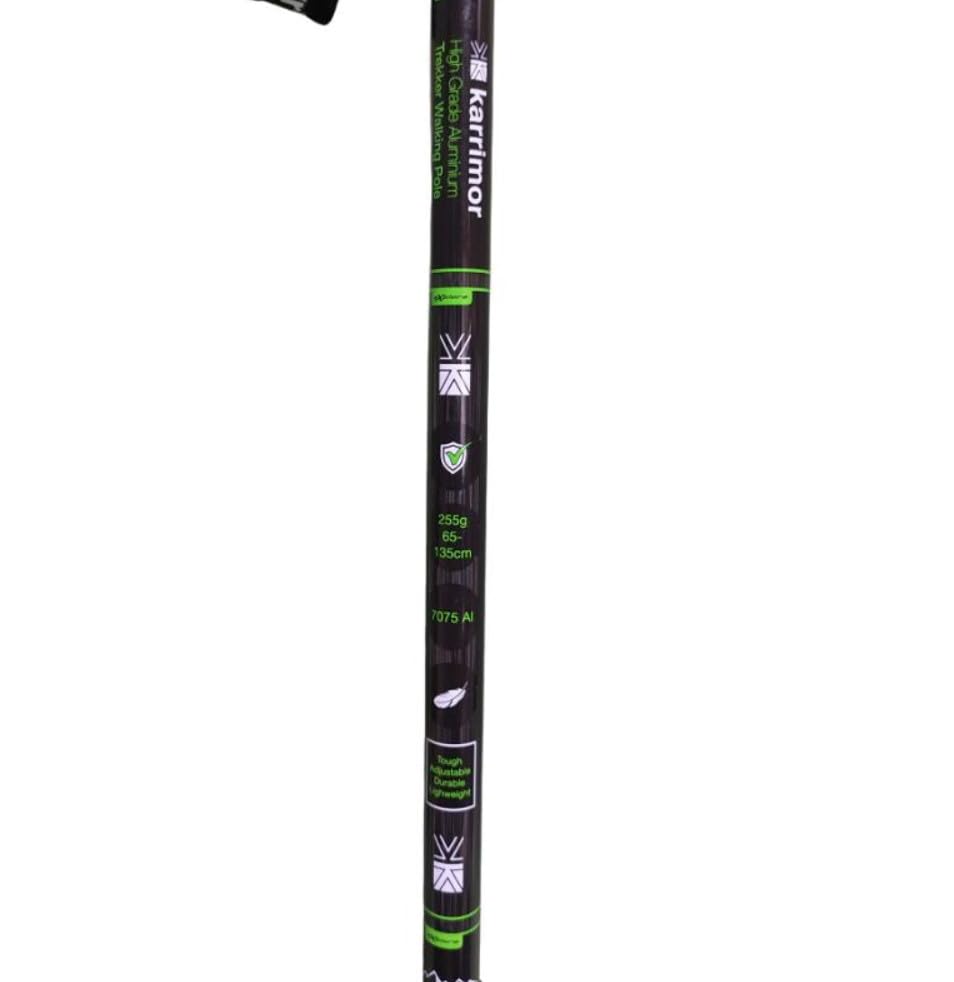 Karrimor Aluminum Trekking Poles, Set of 2, Ultra Lightweight, Approx. 235g Per Pole (Black) [Used]
