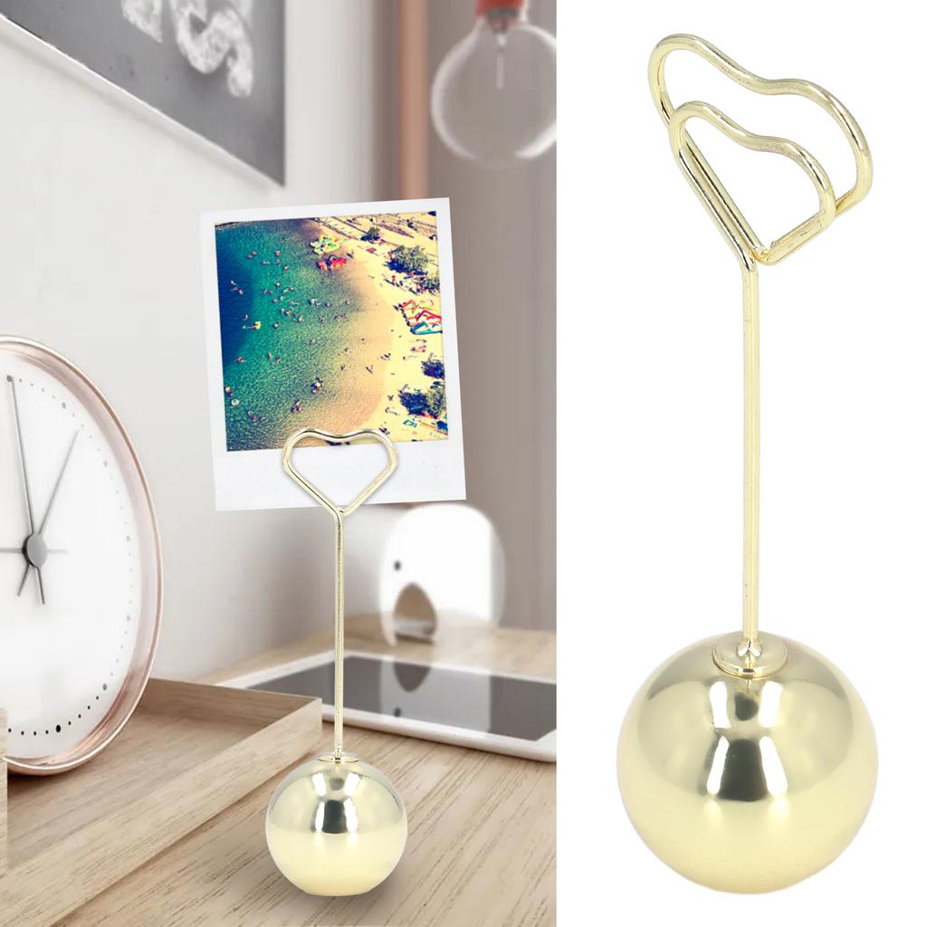 2Pcs Table Number Holder Heart Shaped Firm Stable Premium Metal Sturdy   Wide Application Place Card Holder