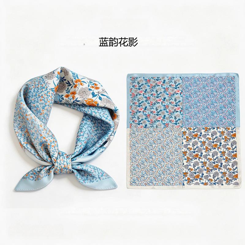 [111 mulberry silk] Korean version of classic cashew nut flower bag headscarf, small square scarf, shirt, suit, thin silk silk scarf