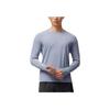 Saucony Logo Moisture-Wicking Quick-Dry Breathable Knitted Long Sleeve T-Shirt Men tops Light-Mist-Gray SC2249047B-GR61