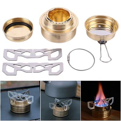 Outdoor Alcohol Stove with Cross Rack Mini Alcohol Burner Adjustable Firepower Camping Alcohol Stove for Outdoor Picnic