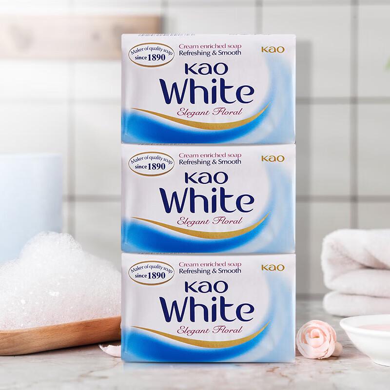 Kao White Milk Elegant Floral Scent Bath Soap, 3 x 130g