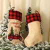 Christmas Stocking Burlap Embroidery for Party Family Holiday Xmas Decoration Socks