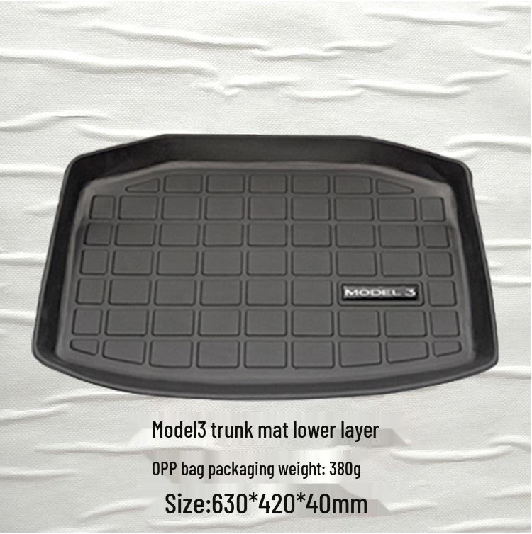 25-Year Tesla Model 3/Y Front & Rear Trunk Mats - Waterproof TPE Upper & Lower Compartment Liners