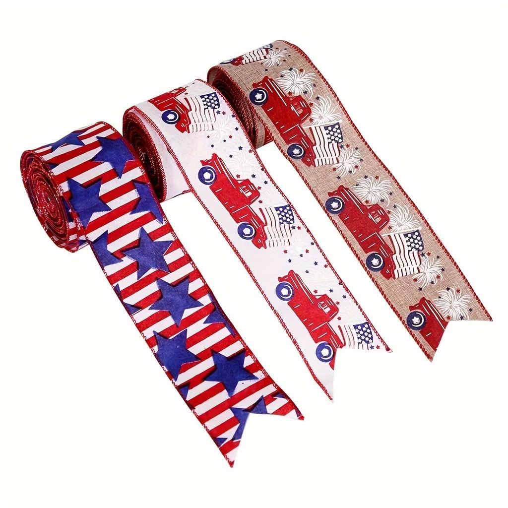 Independence Premium Quality Day Decorative Striped Ribbon For Diy Crafts