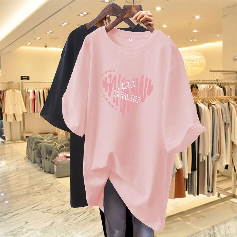 American Retro T-shirt Women's Short-sleeved Summer Large Size Loose Oversize Short-sleeved T-shirt Crew Neck Top Tide